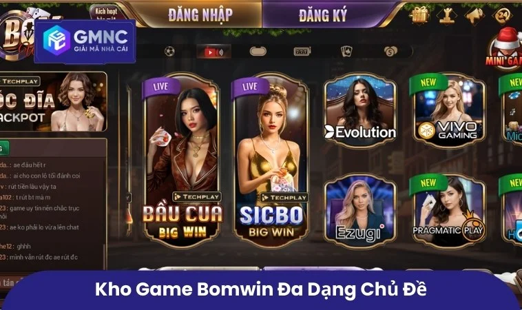 Kho game Bomwin đa dạng chủ đề